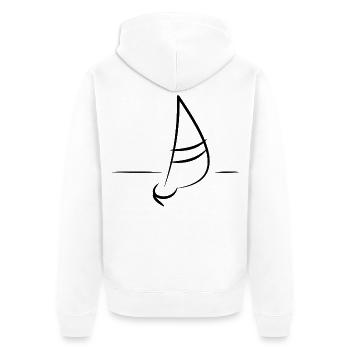 Boot Segler Segelboot  - Unisex Premium Bio Zip Hoodie - Weiß - Hinten - Thijin (182cm)