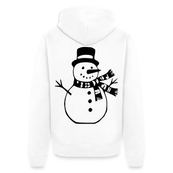 Schneemann Weihnachs Geschenk Weihnachten  - Unisex Premium Bio Zip Hoodie - Weiß - Hinten - Thijin (182cm)