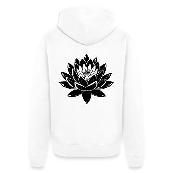 Wasserrosenblüte - Unisex Premium Bio Zip Hoodie - Weiß - Hinten - Thijin (182cm)
