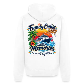 Familienkreuzfahrt 2027 Passende Familienurlaubsparty - Unisex Premium Bio Zip Hoodie - Weiß - Hinten - Thijin (182cm)