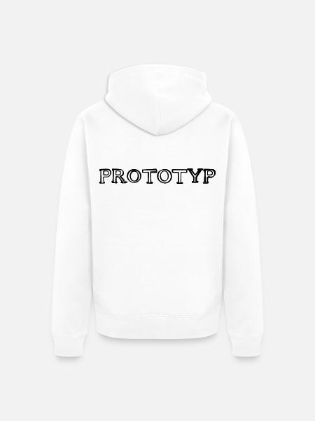 Prototyp Schriftzug handgezeichnet - Unisex Premium Bio Zip Hoodie - Weiß