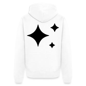 Funkelnde Sterne - Glitzer - Unisex Premium Bio Zip Hoodie - Weiß - Hinten - Thijin (182cm)