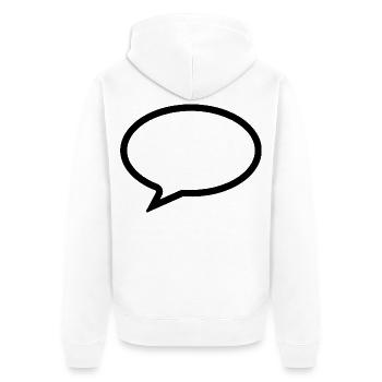 Sprechblase - leer - Unisex Premium Bio Zip Hoodie - Weiß - Hinten - Thijin (182cm)
