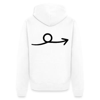 Kringel-Pfeil - handgezeichnet - Unisex Premium Bio Zip Hoodie - Weiß - Hinten - Thijin (182cm)