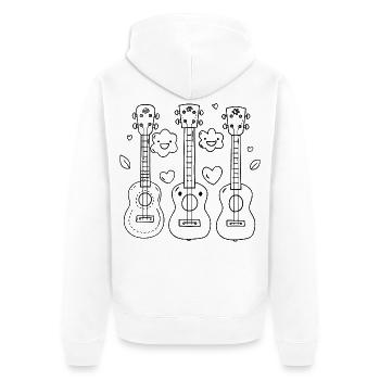 Lustige Ukulele - Unisex Premium Bio Zip Hoodie - Weiß - Hinten - Thijin (182cm)