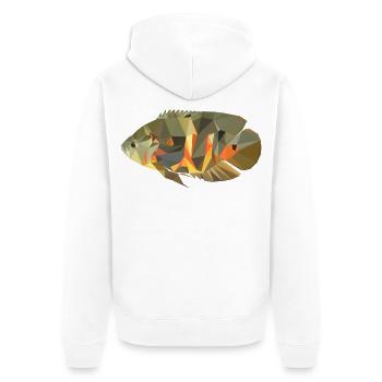 Astronotus ocellatus (Pfauenaugenbuntbarsch) - Unisex Premium Bio Zip Hoodie - Weiß - Hinten - Thijin (182cm)