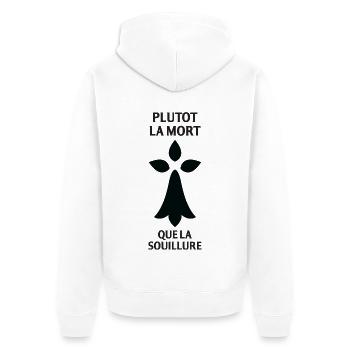 Lieber Tod als Entweihung Geschenk-T-Shirt... - Unisex Premium Bio Zip Hoodie - Weiß - Hinten - Thijin (182cm)