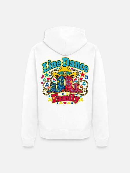Line Dance Family Boots - Unisex Premium Bio Zip Hoodie - Weiß