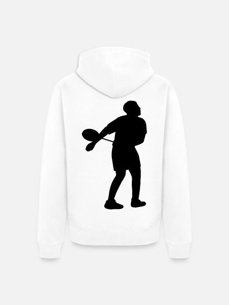 Badminton Spieler - Unisex Premium Bio Zip Hoodie - Weiß