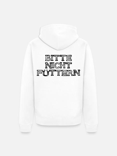Bitte nicht füttern Schriftzug handgezeichnet - Unisex Premium Bio Zip Hoodie - Weiß