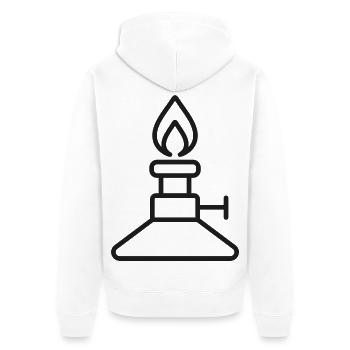 Bunsenbrenner-Labor-Liniensymbol - Unisex Premium Bio Zip Hoodie - Weiß - Hinten - Thijin (182cm)
