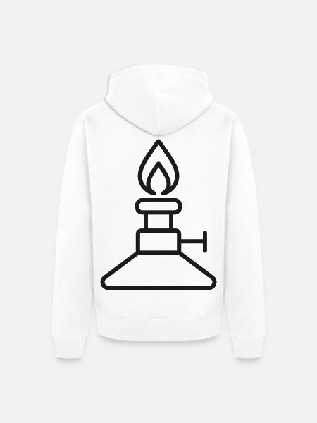 Bunsenbrenner-Labor-Liniensymbol - Unisex Premium Bio Zip Hoodie - Weiß