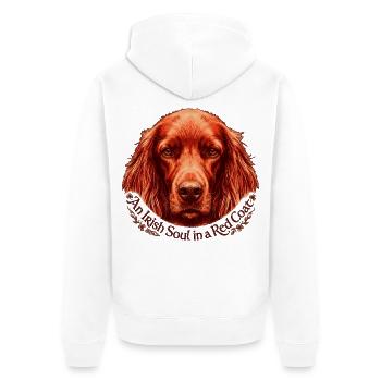 An Irish Soul in a Red Coat - Unisex Premium Bio Zip Hoodie - Weiß - Hinten - Thijin (182cm)