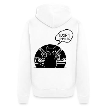 Cat cat - Unisex Premium Bio Zip Hoodie - Weiß - Hinten - Thijin (182cm)
