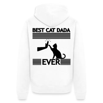 Cat cat  - Unisex Premium Bio Zip Hoodie - Weiß - Hinten - Thijin (182cm)