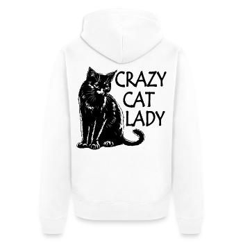 Cat cat  - Unisex Premium Bio Zip Hoodie - Weiß - Hinten - Thijin (182cm)