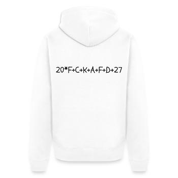 20-FCK-AFD-27_STERNSINGER_-_CHRISTEN_GEGEN_AFD- - Unisex Premium Bio Zip Hoodie - Weiß - Hinten - Thijin (182cm)