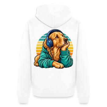 Golden Retriever Hundemama süße Haustierliebhaberin - Unisex Premium Bio Zip Hoodie - Weiß - Hinten - Thijin (182cm)