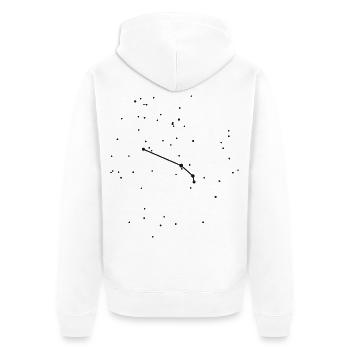 Sternzeichen Widder – das echte Sternbild - Unisex Premium Bio Zip Hoodie - Weiß - Hinten - Thijin (182cm)