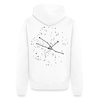 Sternzeichen Stier – das echte Sternbild - Unisex Premium Bio Zip Hoodie - Weiß - Hinten - Thijin (182cm)