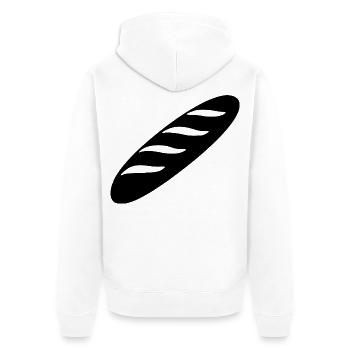 Baguette Française Humour – Cadeau France Rigolo - Unisex Premium Bio Zip Hoodie - Weiß - Hinten - Thijin (182cm)