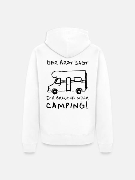 der arzt sagt wohnmobil - Unisex Premium Bio Zip Hoodie - Weiß