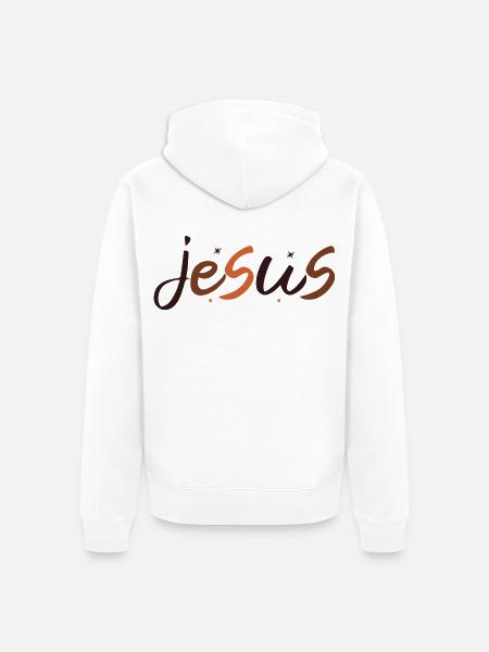Jesus - Unisex Premium Bio Zip Hoodie - Weiß