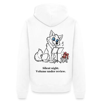 Christmas Wolf probt ein sehr lautes Lied. - Unisex Premium Bio Zip Hoodie - Weiß - Hinten - Thijin (182cm)