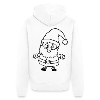 Verspielter Santa im Kinder-Kritzelstil - Unisex Premium Bio Zip Hoodie - Weiß - Hinten - Thijin (182cm)