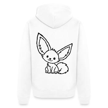 Niedlicher Fennek im Kinder-Kritzelstil - Unisex Premium Bio Zip Hoodie - Weiß - Hinten - Thijin (182cm)