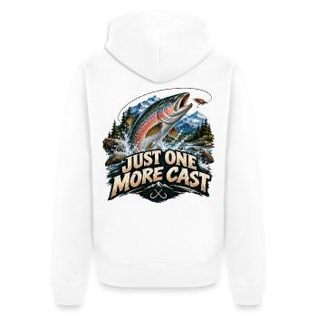 Zitate für Angler - Unisex Premium Bio Zip Hoodie - Weiß - Hinten - Thijin (182cm)