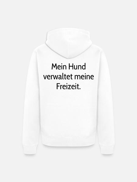 Hunde Spruch - Unisex Premium Bio Zip Hoodie - Weiß