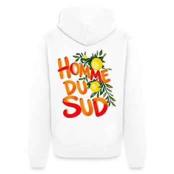 Southern Man Citrus Sun - Unisex Premium Bio Zip Hoodie - Weiß - Hinten - Thijin (182cm)