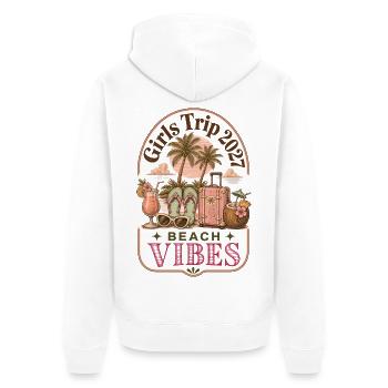 Girls Trip 2027 Beach Vibes Vacation - Unisex Premium Bio Zip Hoodie - Weiß - Hinten - Thijin (182cm)