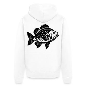 Crappie - Unisex Premium Bio Zip Hoodie - Weiß - Hinten - Thijin (182cm)