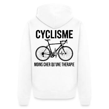 Radfahren, Radfahren, Radfahren, Fahrrad - Unisex Premium Bio Zip Hoodie - Weiß - Hinten - Thijin (182cm)