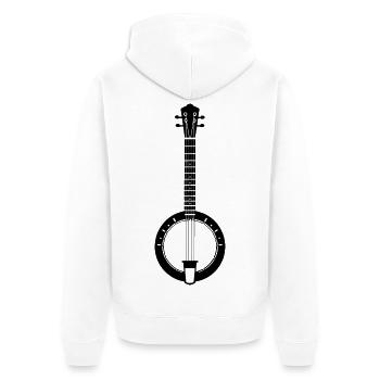 Banjo - Unisex Premium Bio Zip Hoodie - Weiß - Hinten - Thijin (182cm)