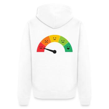 Stimmungsbarometer Tiefpunkt - Unisex Premium Bio Zip Hoodie - Weiß - Hinten - Thijin (182cm)