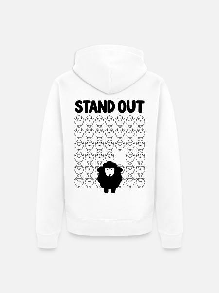 Schwarzes Schaf – Stand Out - Unisex Premium Bio Zip Hoodie - Weiß