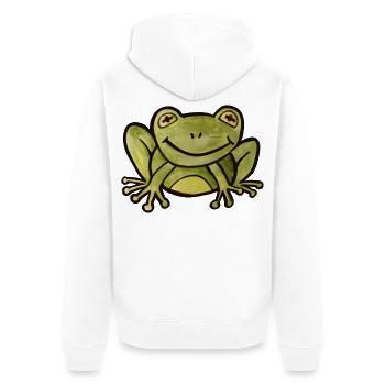 Smaragdfrosch Pop-Art-T-Shirt - Unisex Premium Bio Zip Hoodie - Weiß - Hinten - Thijin (182cm)