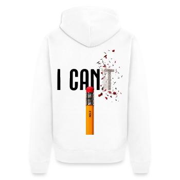 I Can Motivation Bleistift Erfolg Mindset - Unisex Premium Bio Zip Hoodie - Weiß - Hinten - Thijin (182cm)