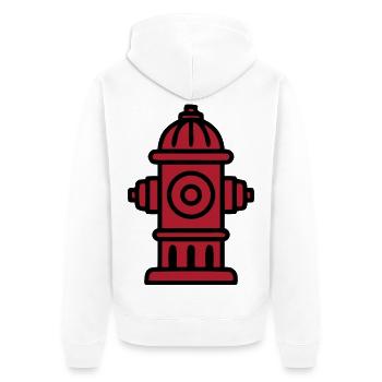 Feuerwehr Hydrant Icon - Unisex Premium Bio Zip Hoodie - Weiß - Hinten - Thijin (182cm)