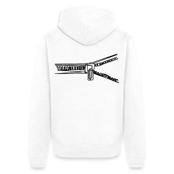 Reißverschluss handgezeichnet - Unisex Premium Bio Zip Hoodie - Weiß - Hinten - Thijin (182cm)