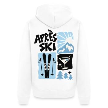 Après Ski Mountain Club - Unisex Premium Bio Zip Hoodie - Weiß - Hinten - Thijin (182cm)