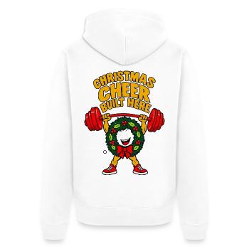 Christmas Cheer Built Here Weihnachten Retro - Unisex Premium Bio Zip Hoodie - Weiß - Hinten - Thijin (182cm)