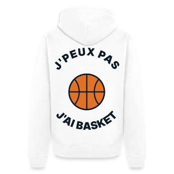 Ich kann keinen Basketball haben – Humor Basketballspieler-Geschenk - Unisex Premium Bio Zip Hoodie - Weiß - Hinten - Thijin (182cm)