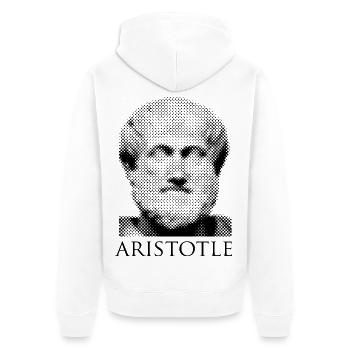 Aristoteles-Porträt - Unisex Premium Bio Zip Hoodie - Weiß - Hinten - Thijin (182cm)