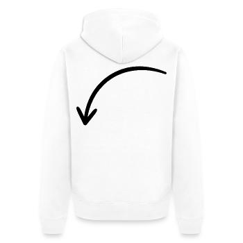 Bogenpfeil nach links unten - handgezeichnet - Unisex Premium Bio Zip Hoodie - Weiß - Hinten - Thijin (182cm)
