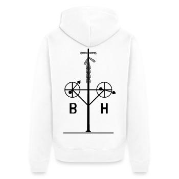 Bremerhaven Windsemaphor Nordsee Windanzeiger Meer - Unisex Premium Bio Zip Hoodie - Weiß - Hinten - Thijin (182cm)