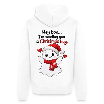 Niedlicher Weihnachtsgeist Boo Humor - Unisex Premium Bio Zip Hoodie - Weiß - Hinten - Thijin (182cm)
